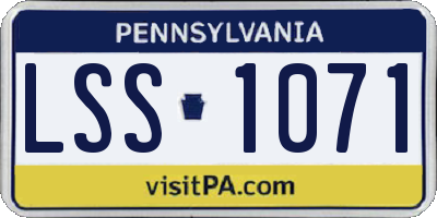 PA license plate LSS1071
