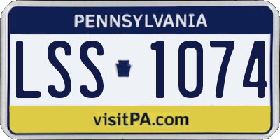 PA license plate LSS1074