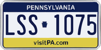 PA license plate LSS1075