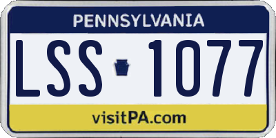 PA license plate LSS1077