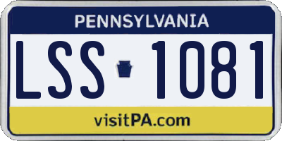 PA license plate LSS1081