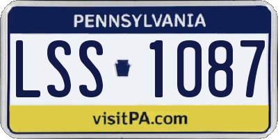 PA license plate LSS1087