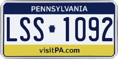 PA license plate LSS1092