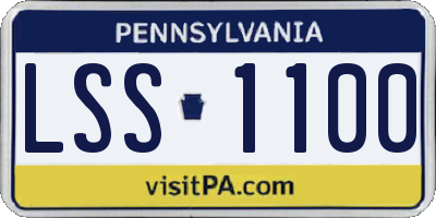 PA license plate LSS1100