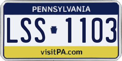 PA license plate LSS1103