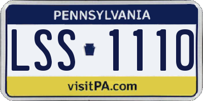 PA license plate LSS1110