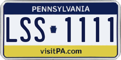 PA license plate LSS1111