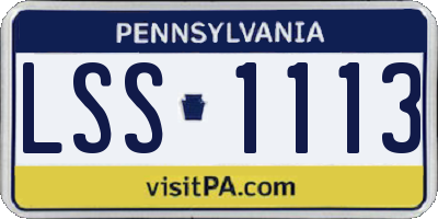 PA license plate LSS1113