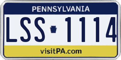 PA license plate LSS1114
