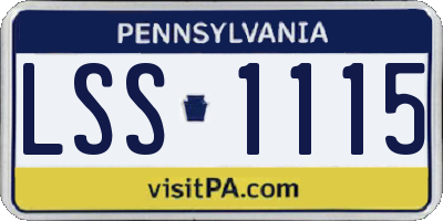 PA license plate LSS1115
