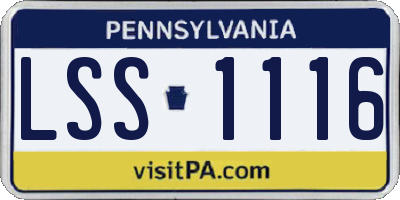 PA license plate LSS1116