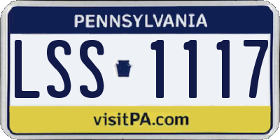 PA license plate LSS1117