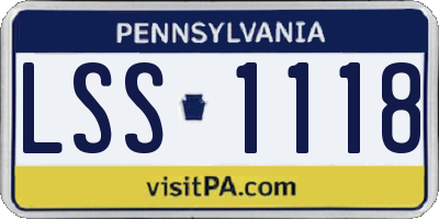 PA license plate LSS1118