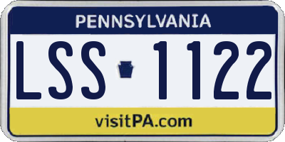 PA license plate LSS1122