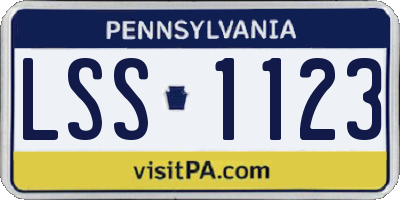 PA license plate LSS1123