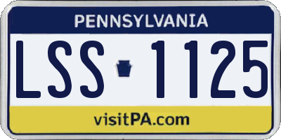 PA license plate LSS1125