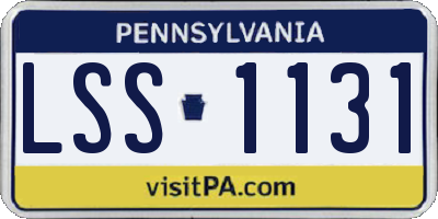 PA license plate LSS1131