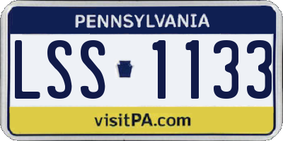 PA license plate LSS1133