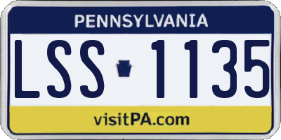 PA license plate LSS1135