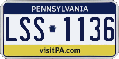 PA license plate LSS1136