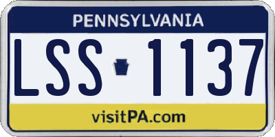 PA license plate LSS1137