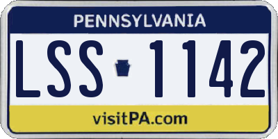 PA license plate LSS1142