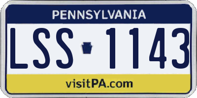 PA license plate LSS1143