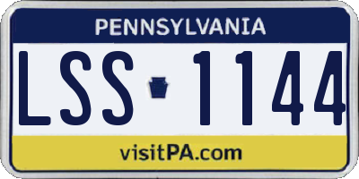 PA license plate LSS1144