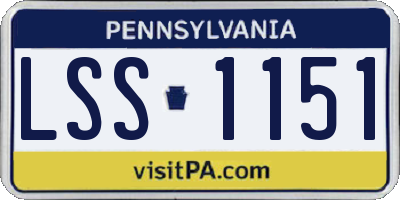 PA license plate LSS1151