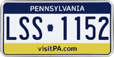 PA license plate LSS1152