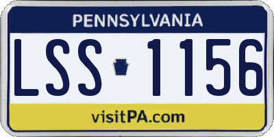PA license plate LSS1156
