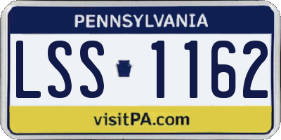 PA license plate LSS1162
