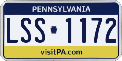 PA license plate LSS1172