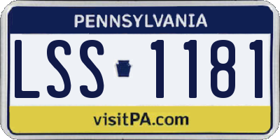 PA license plate LSS1181