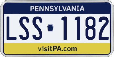 PA license plate LSS1182