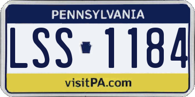 PA license plate LSS1184