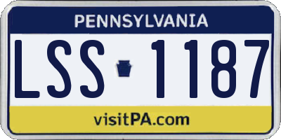 PA license plate LSS1187