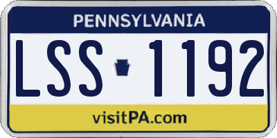 PA license plate LSS1192