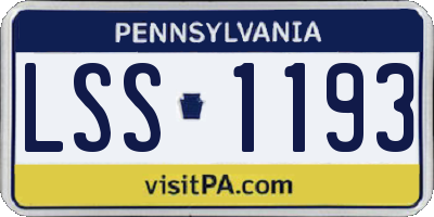 PA license plate LSS1193