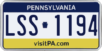 PA license plate LSS1194