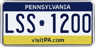 PA license plate LSS1200