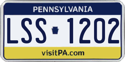 PA license plate LSS1202