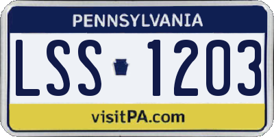PA license plate LSS1203