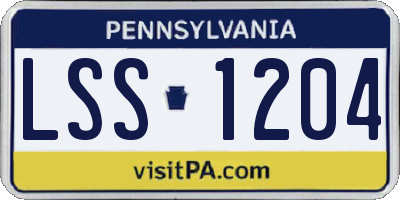 PA license plate LSS1204