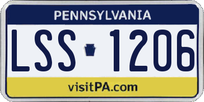 PA license plate LSS1206