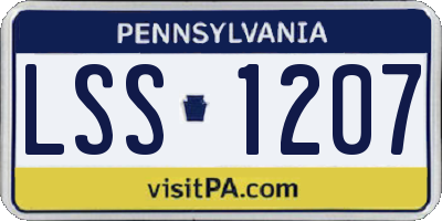 PA license plate LSS1207