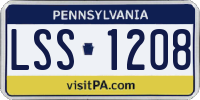 PA license plate LSS1208