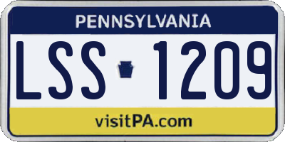 PA license plate LSS1209