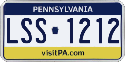 PA license plate LSS1212