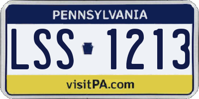 PA license plate LSS1213